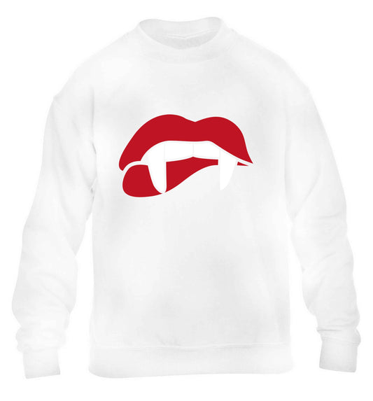 Vampire fangs children's white sweater 12-13 Years
