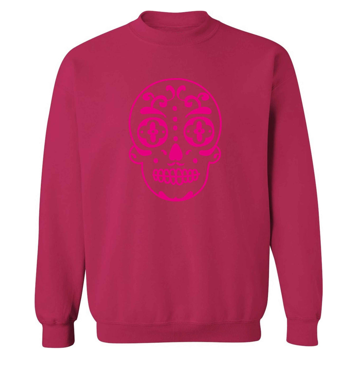 Neon pink sugar skull adult's unisex pink sweater 2XL