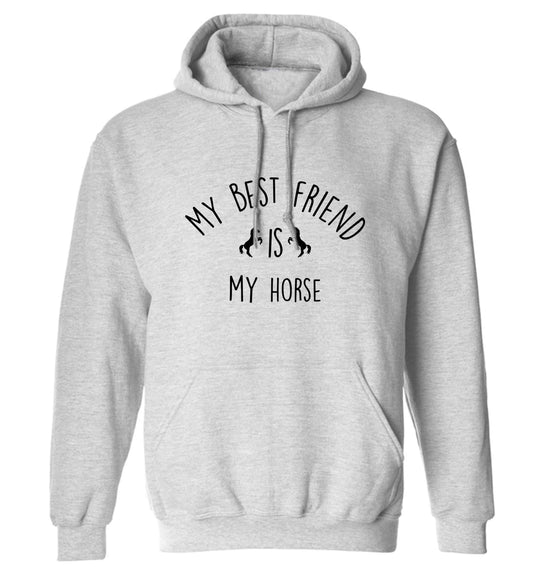 My best friend is my horse adults unisex grey hoodie 2XL