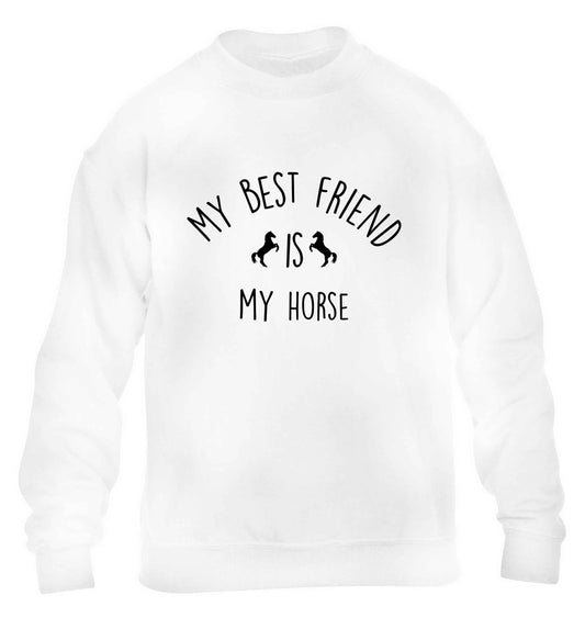 My best friend is my horse children's white sweater 12-13 Years