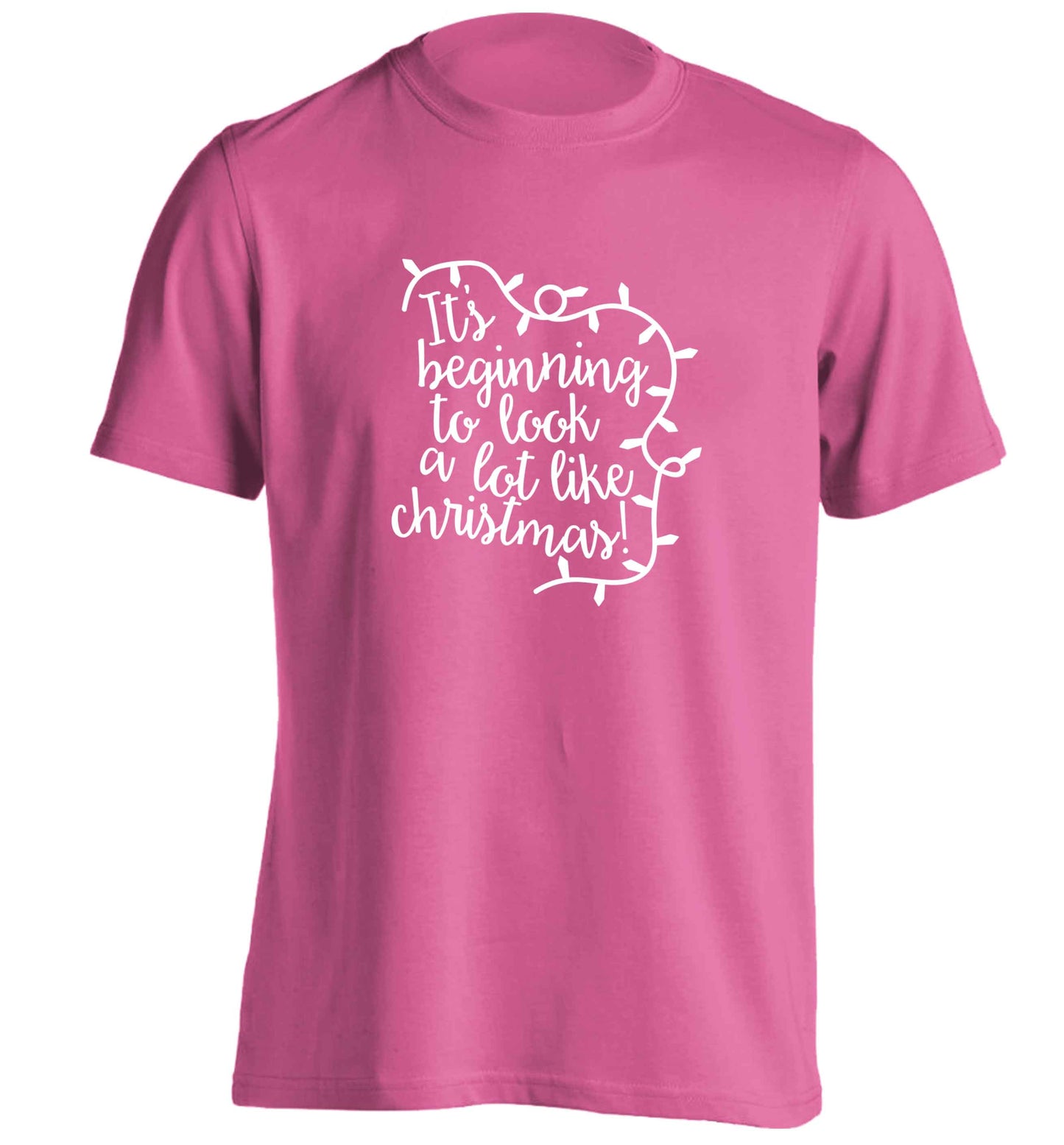 It's beginning to look a lot like Christmas adults unisex pink Tshirt 2XL