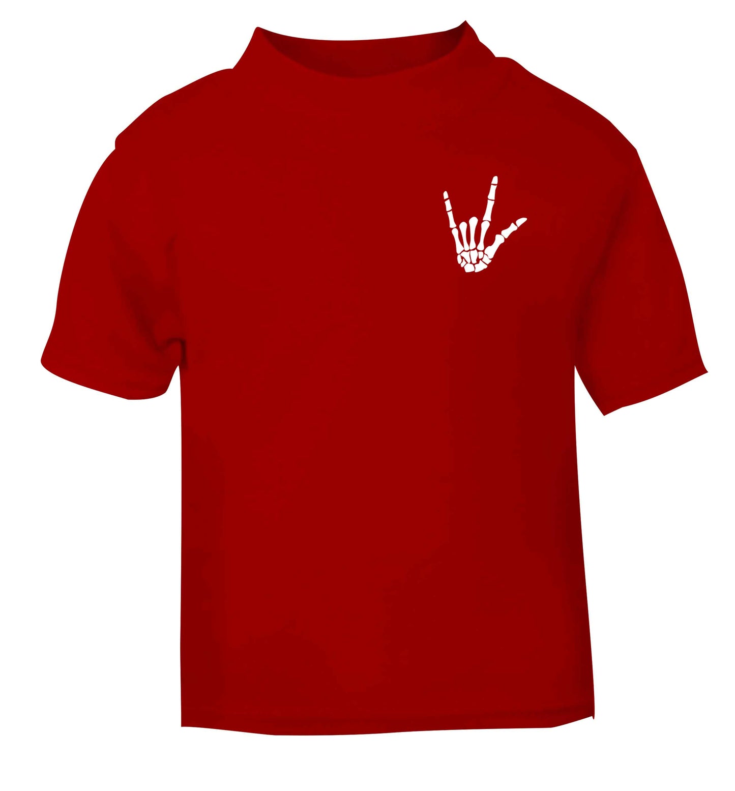 Skeleton Hand Pocket red baby toddler Tshirt 2 Years