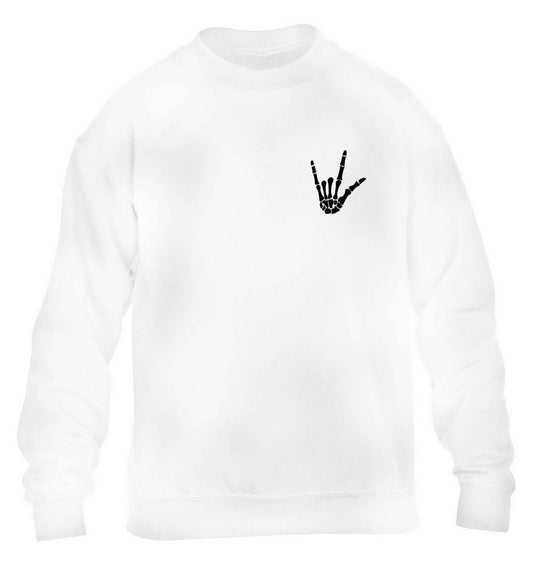 Skeleton Hand Pocket children's white sweater 12-13 Years