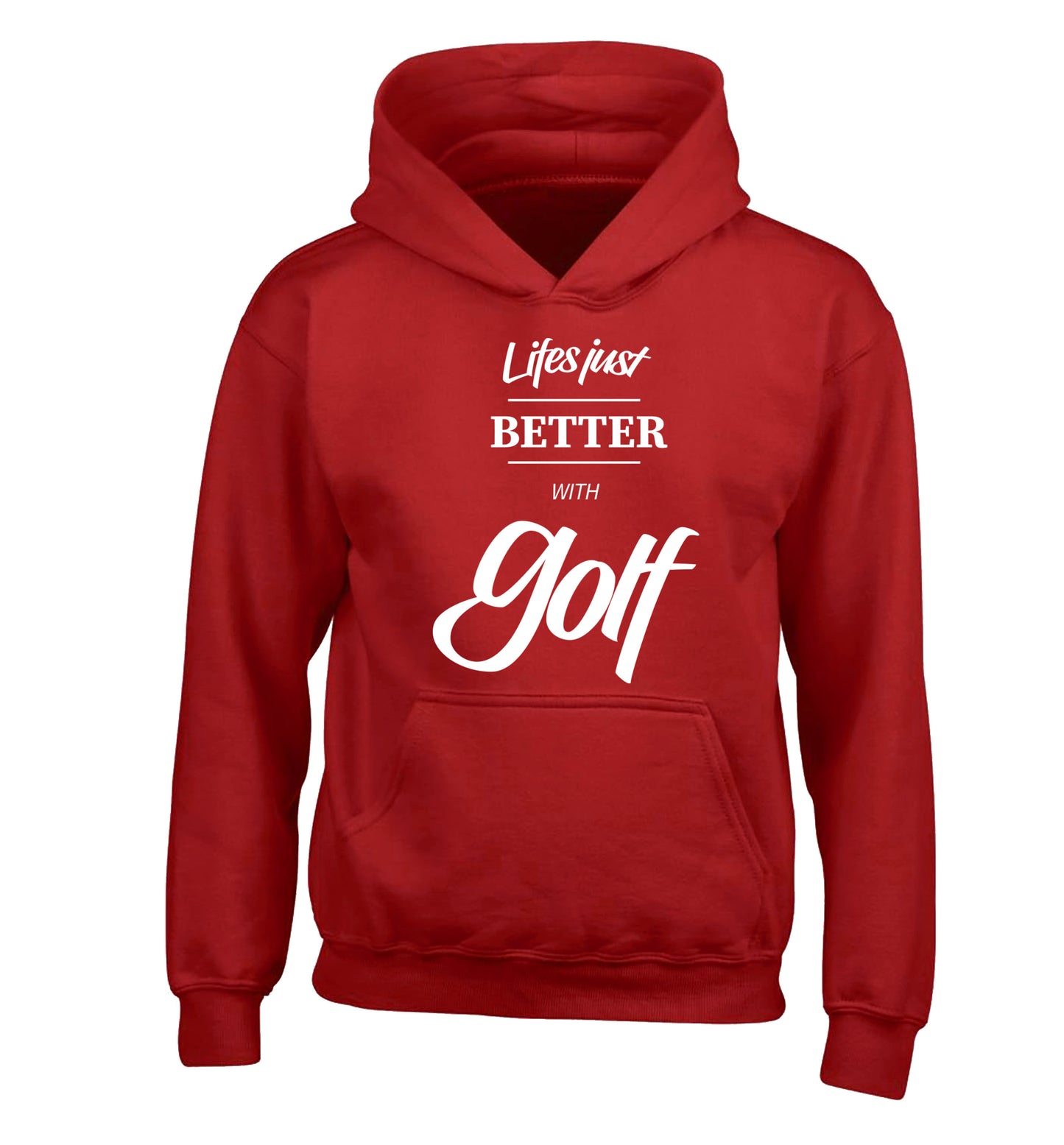 Life is better with golf children's red hoodie 12-13 Years