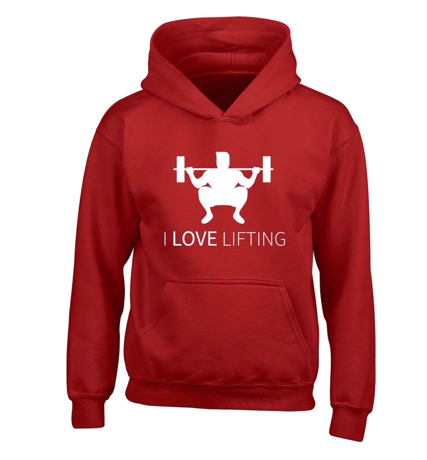 I Love Lifting children's red hoodie 12-13 Years