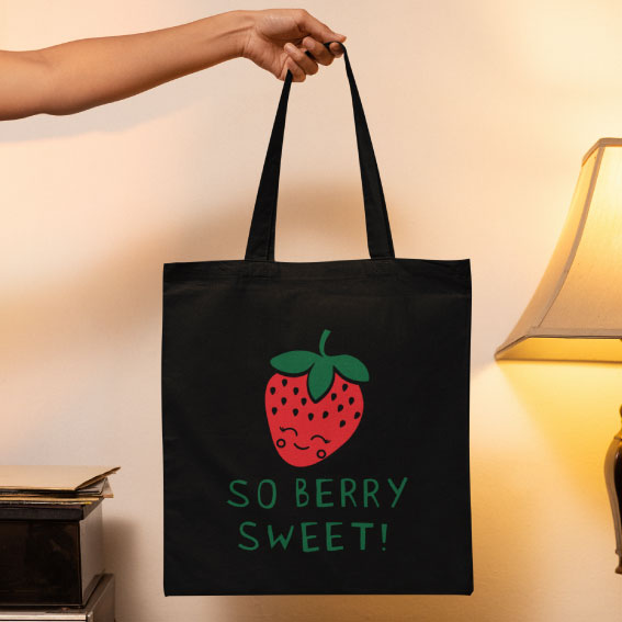 so berry sweet black tote bag