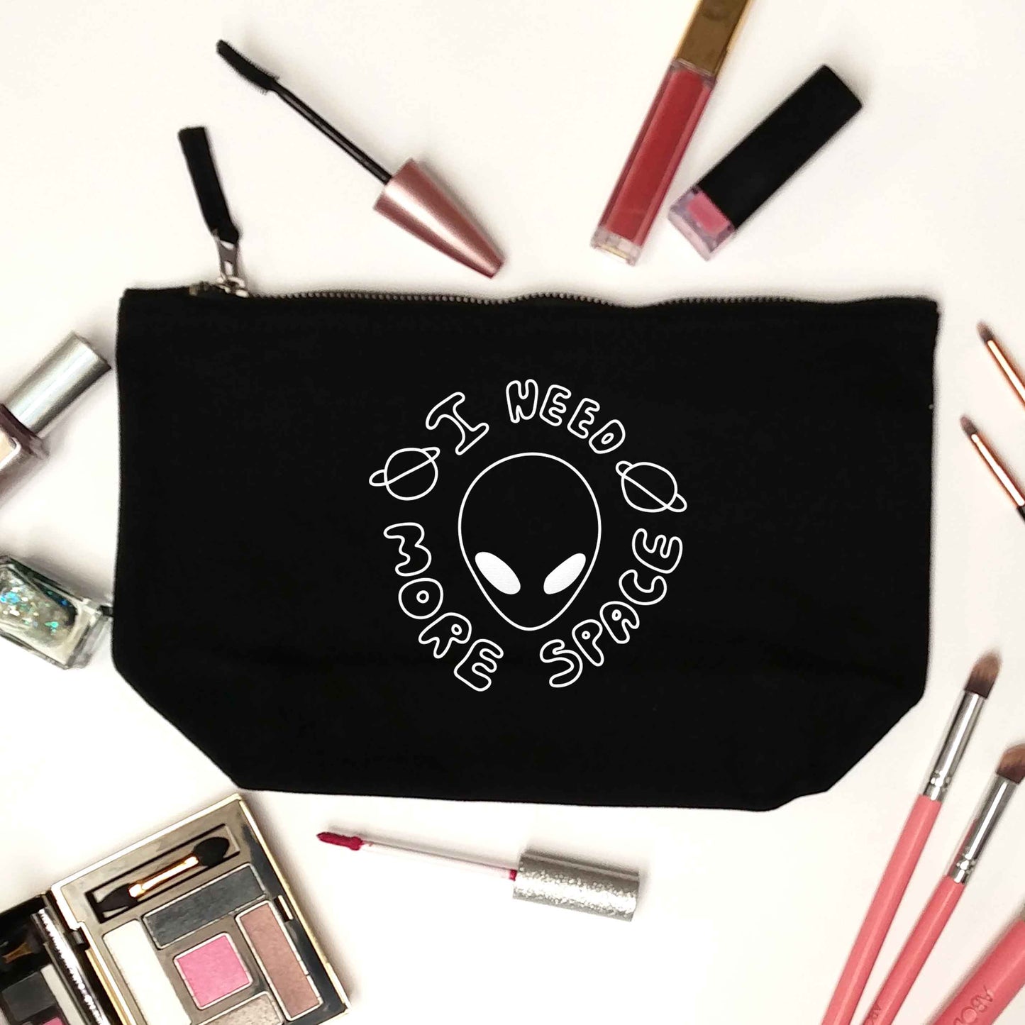 I need more space black makeup bag
