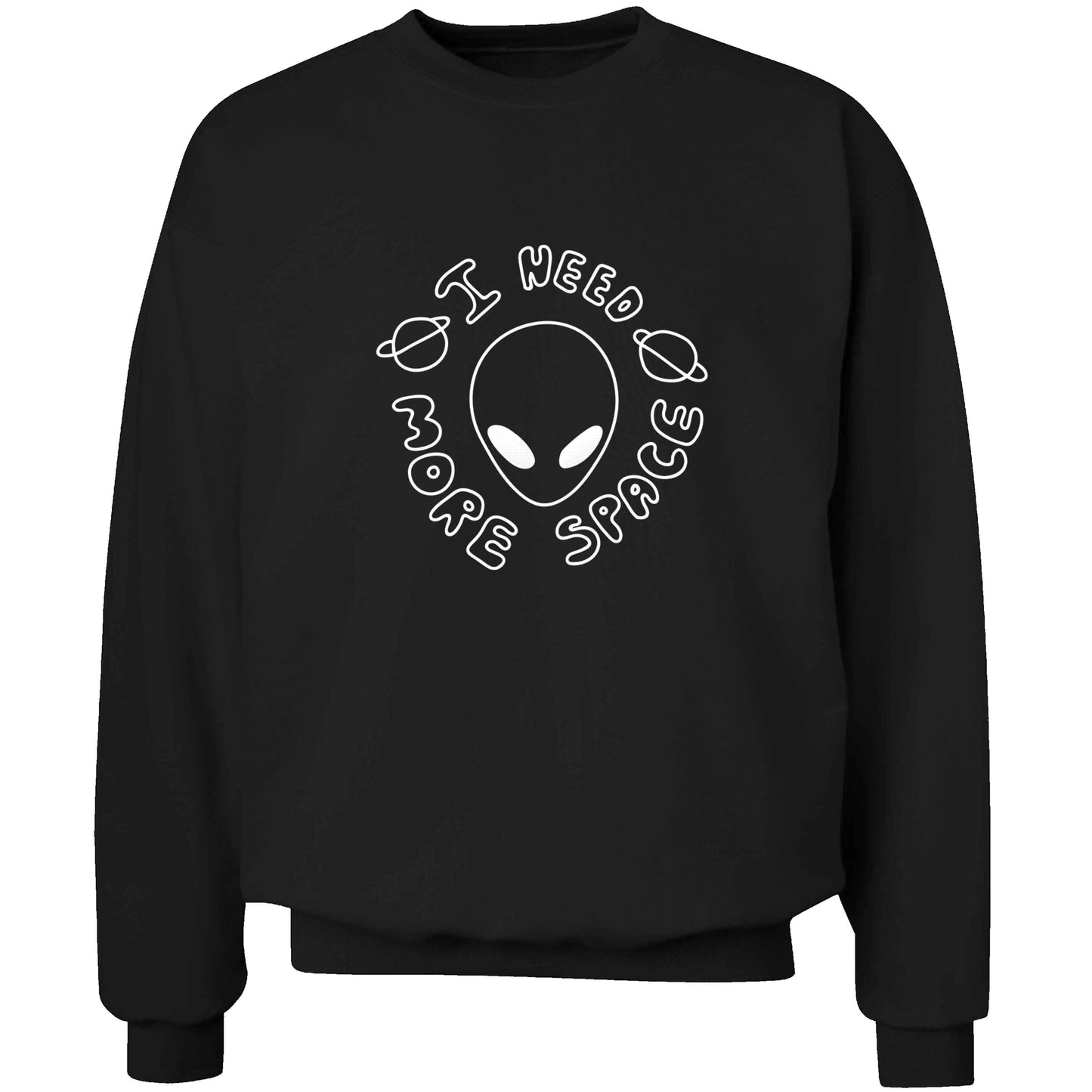 I need more space adult's unisex black sweater 2XL
