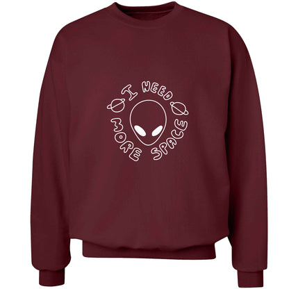 I need more space adult's unisex maroon sweater 2XL