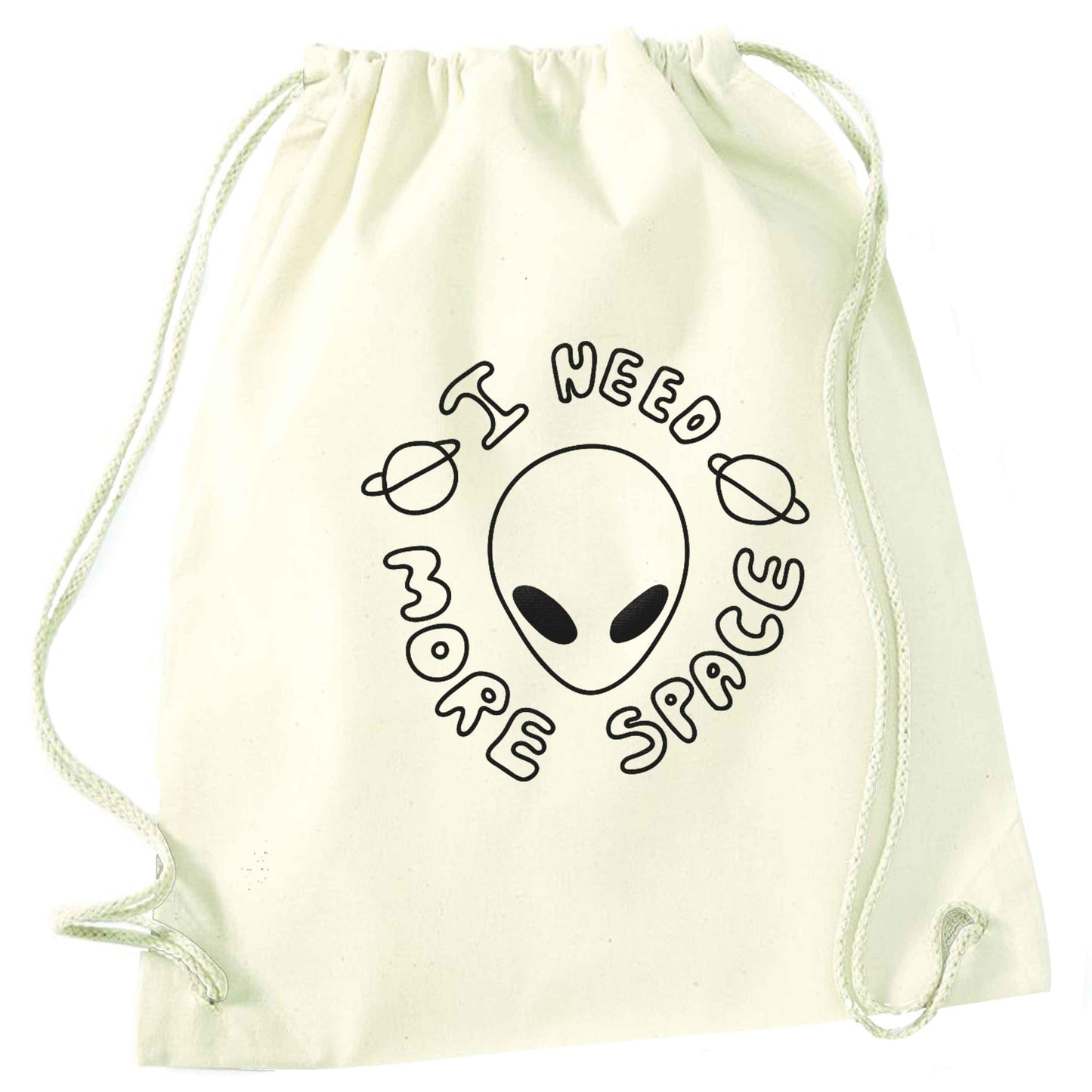 I need more space natural drawstring bag