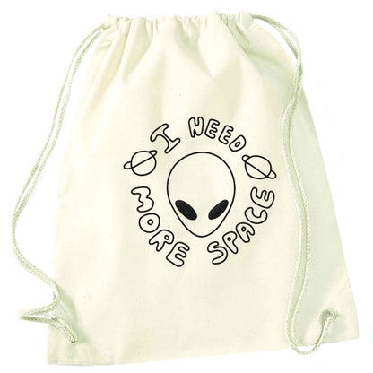 I need more space natural drawstring bag