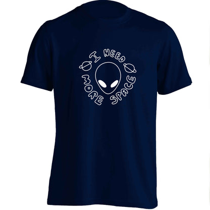I need more space adults unisex navy Tshirt 2XL