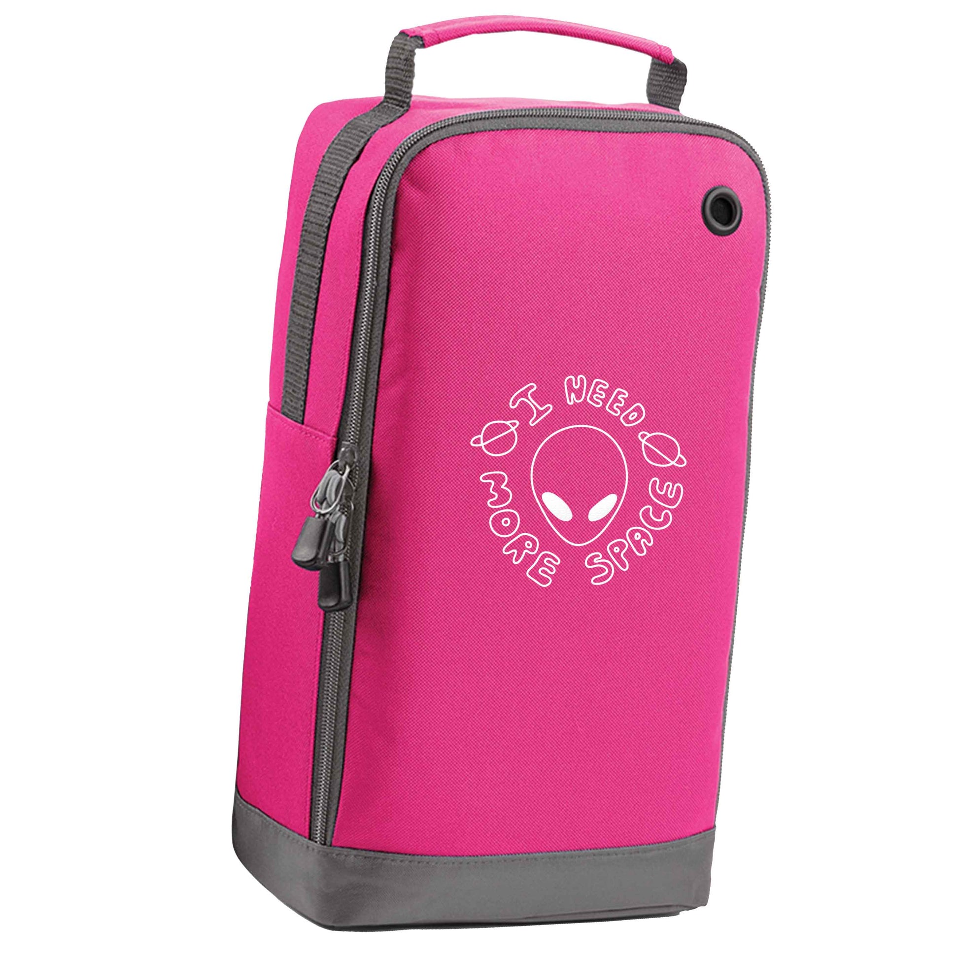 I need more space pink sports shoe bag vertical print