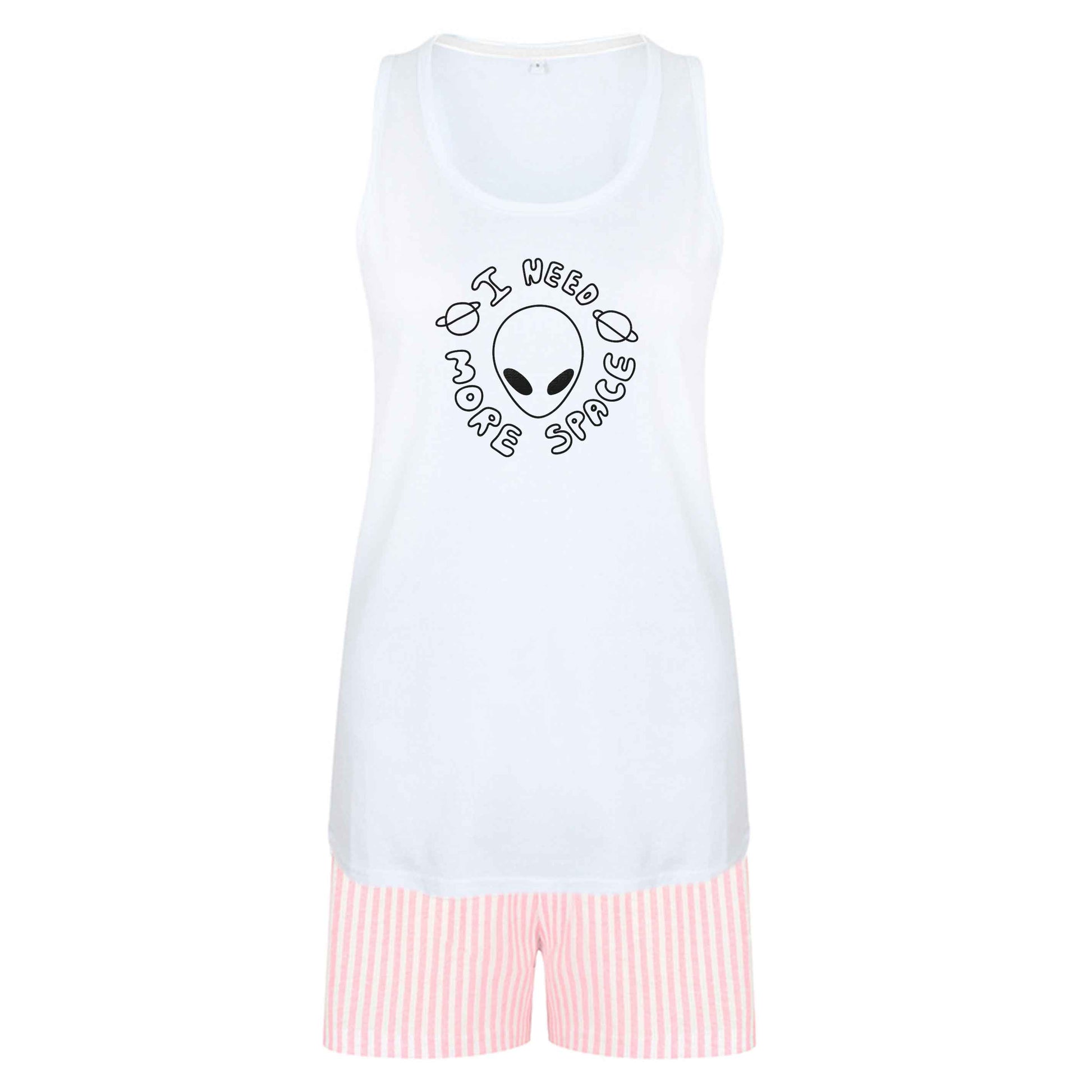 I need more space size XL women's pyjama shorts set in pink 