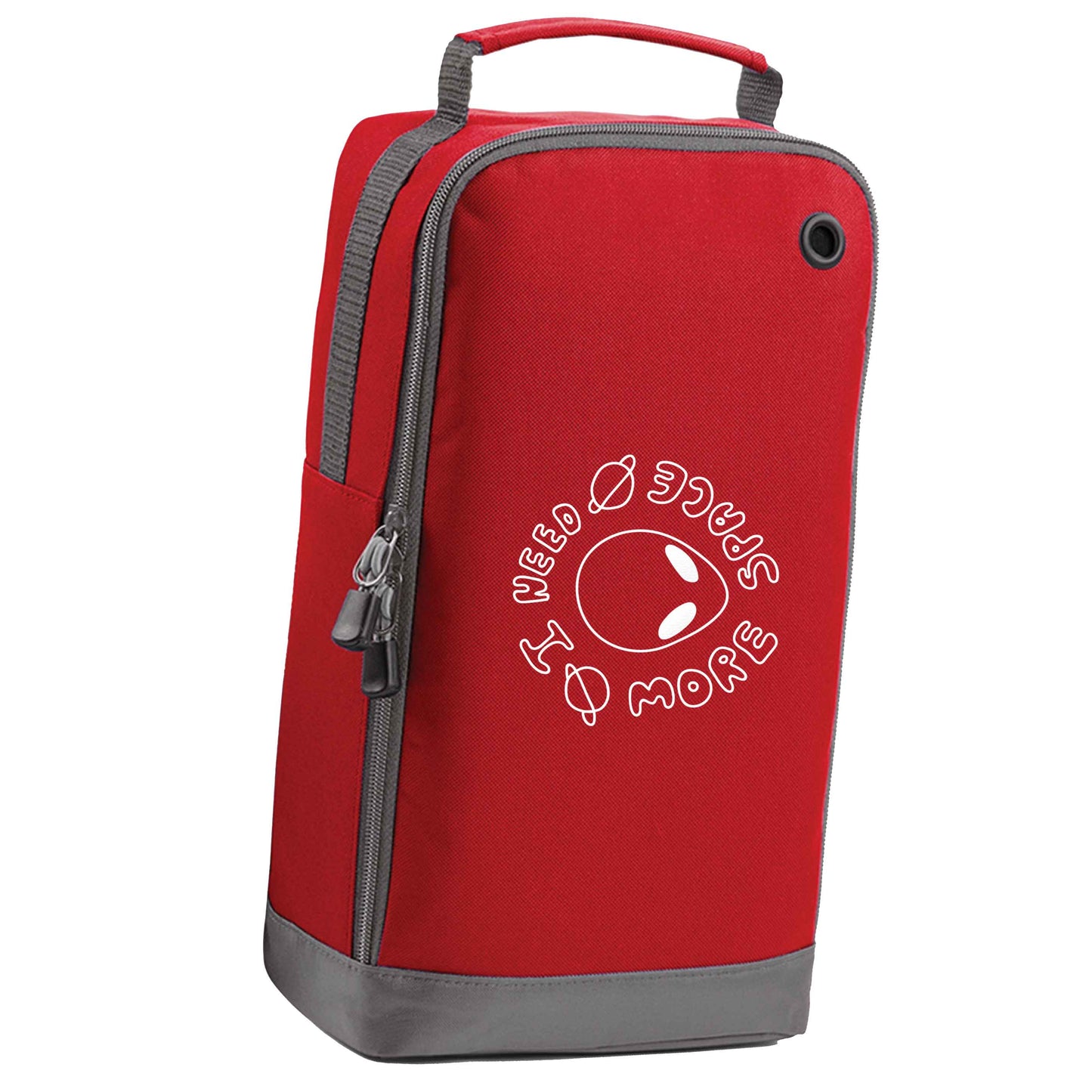 I need more space red sports shoe bag vertical print