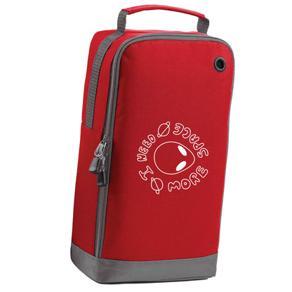 I need more space red sports shoe bag vertical print