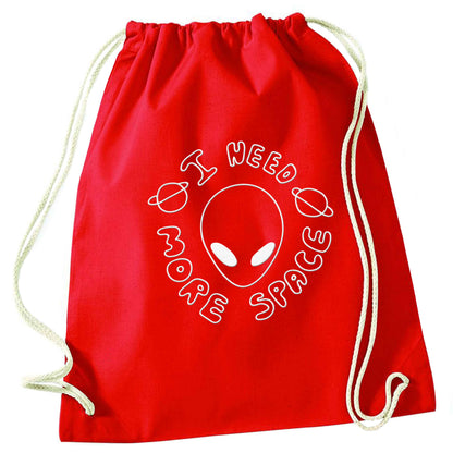 I need more space red drawstring bag 