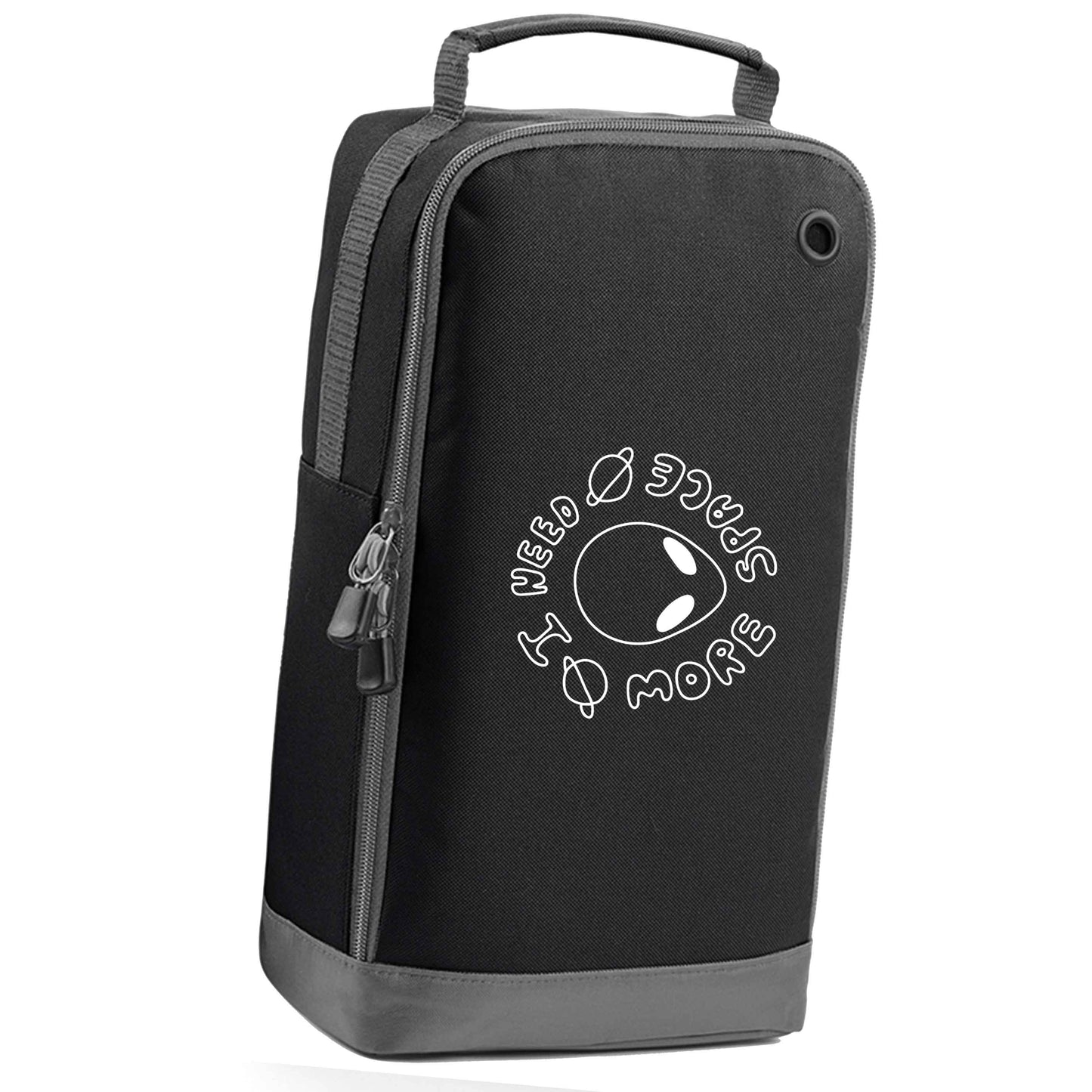 I need more space black sports shoe bag horizontal print