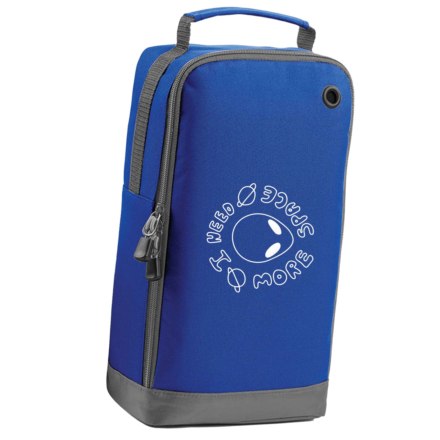 I need more space blue sports shoe bag horizontal print