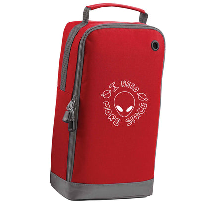 I need more space red sports shoe bag horizontal print