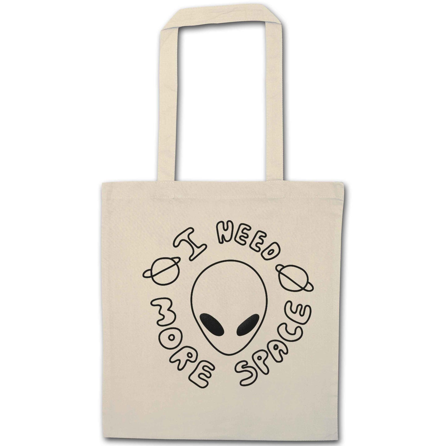 I need more space natural tote bag