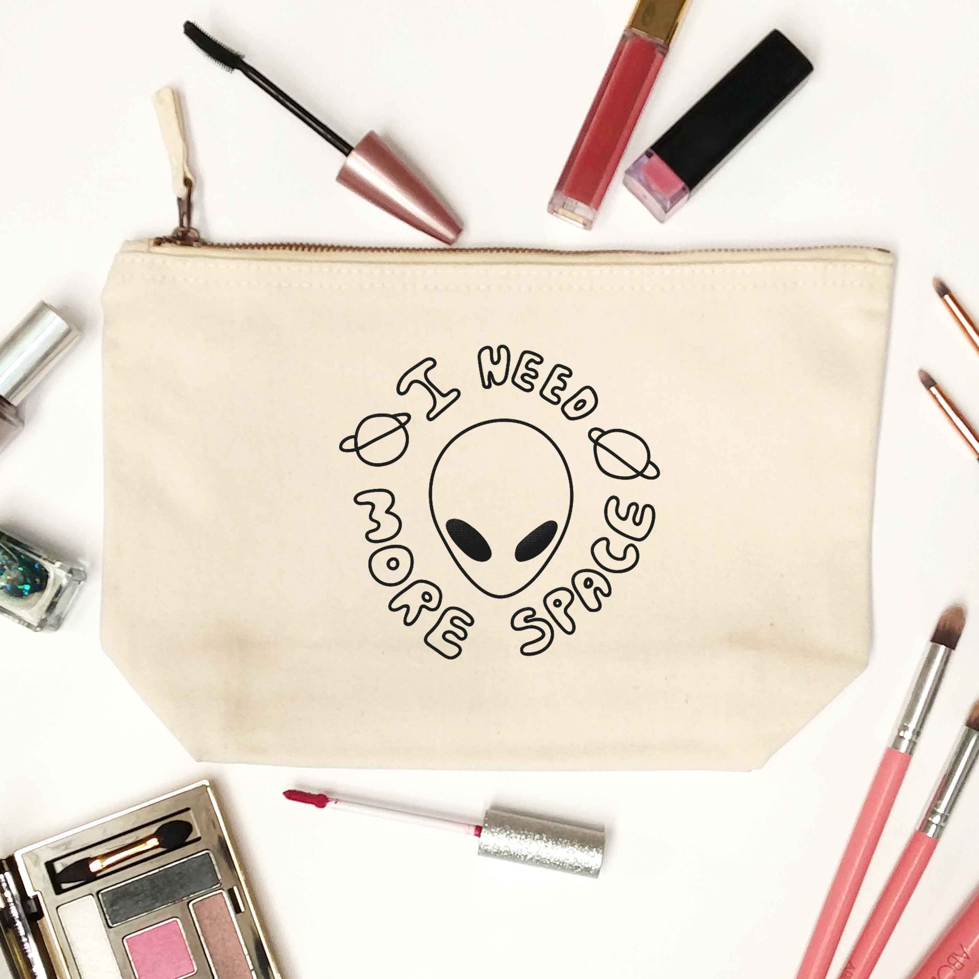 I need more space natural makeup bag
