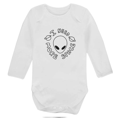 I need more space baby bodysuit long sleeved white 6-12 months