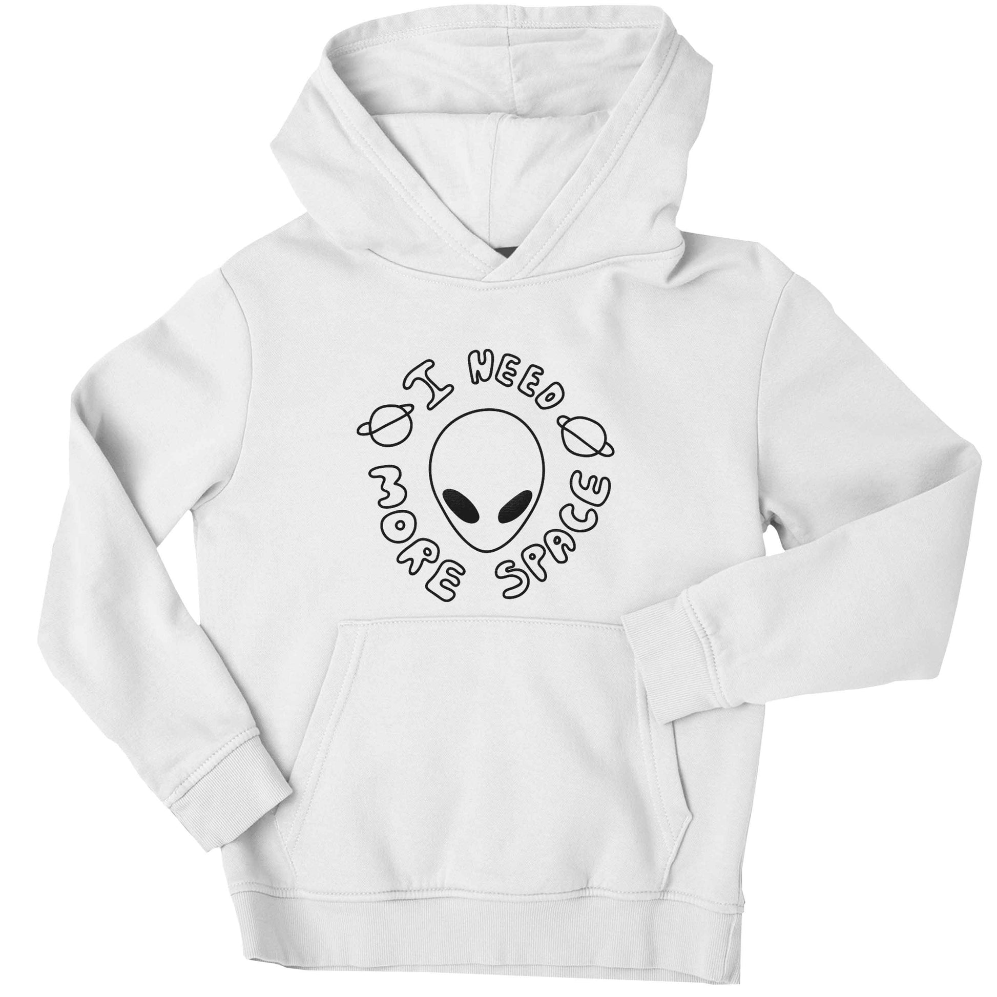 I need more space children's white hoodie 12-13 Years