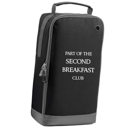 Part of the second breakfast club black sports shoe bag vertical print
