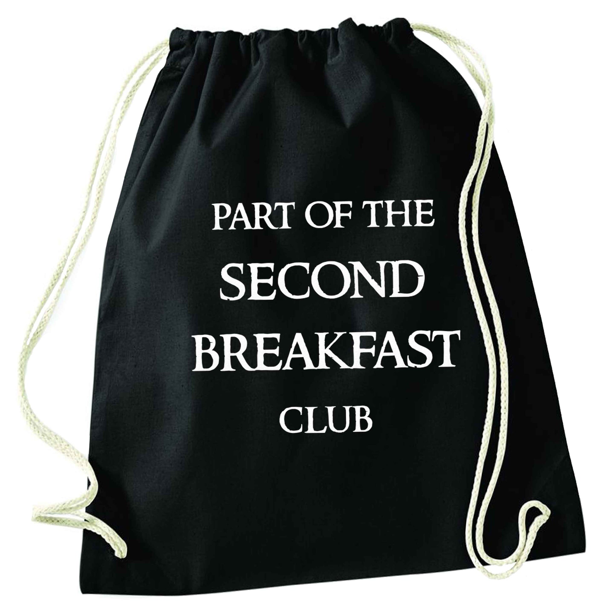 Part of the second breakfast club black drawstring bag