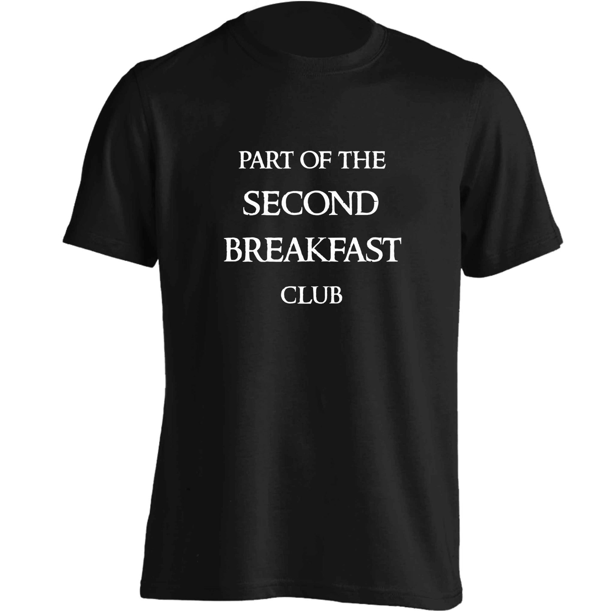 Part of the second breakfast club adults unisex black Tshirt 2XL