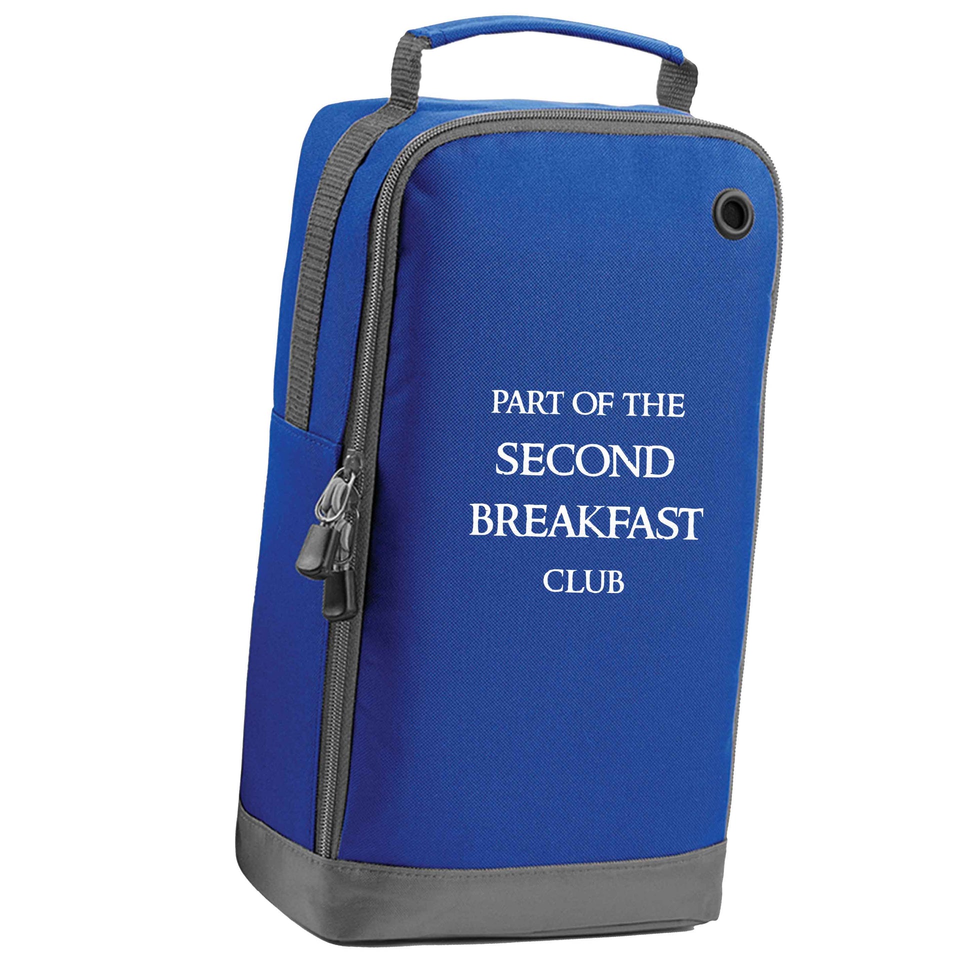 Part of the second breakfast club blue sports shoe bag vertical print