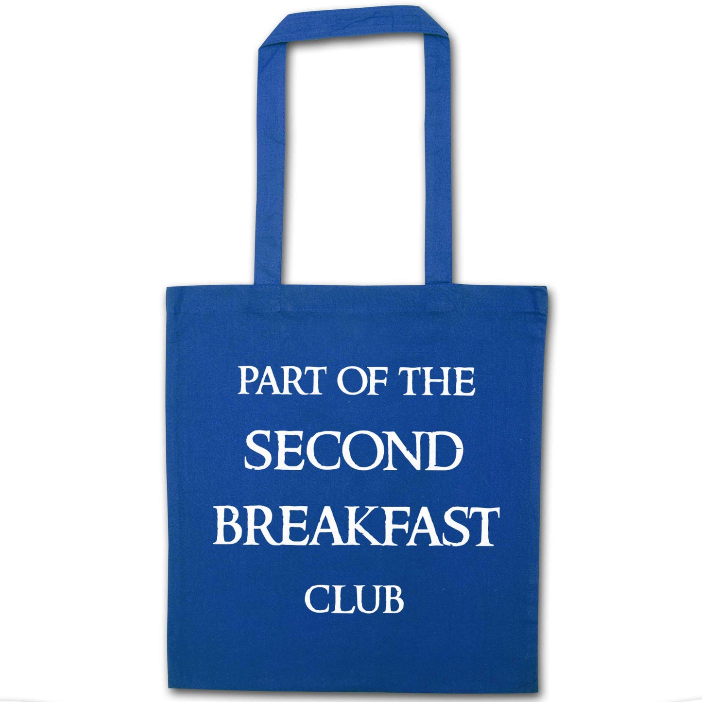 Part of the second breakfast club blue tote bag