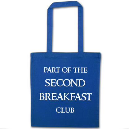 Part of the second breakfast club blue tote bag