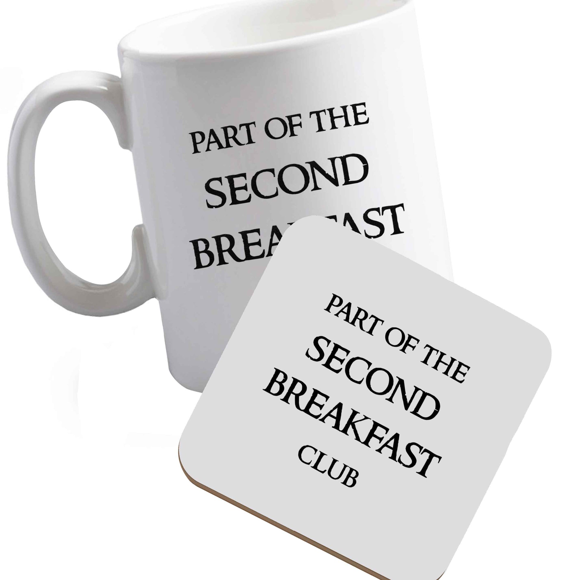 10 oz Ceramic mug and coaster Part of the second breakfast club both sides