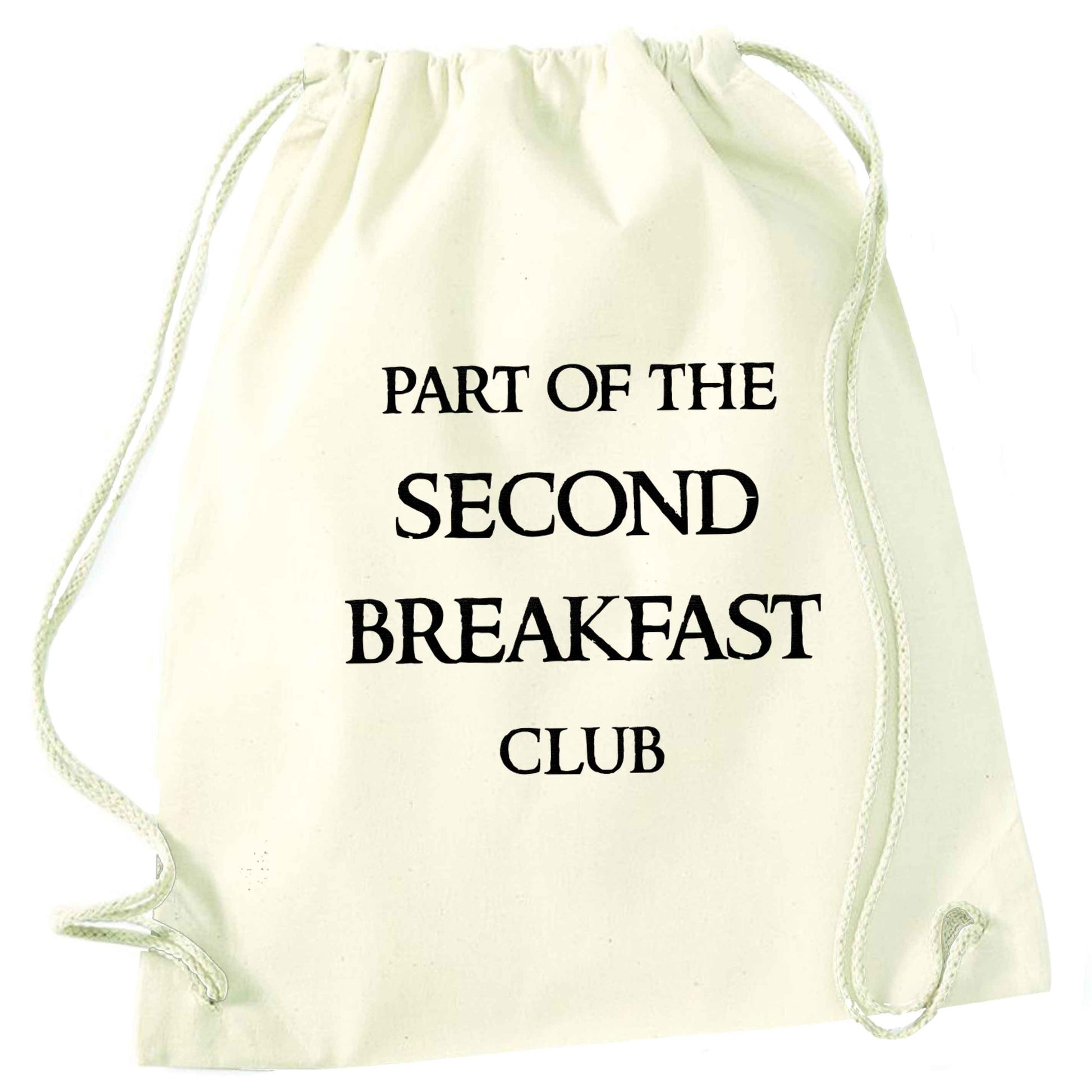 Part of the second breakfast club natural drawstring bag