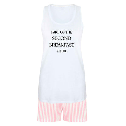 Part of the second breakfast club size XL women's pyjama shorts set in pink 