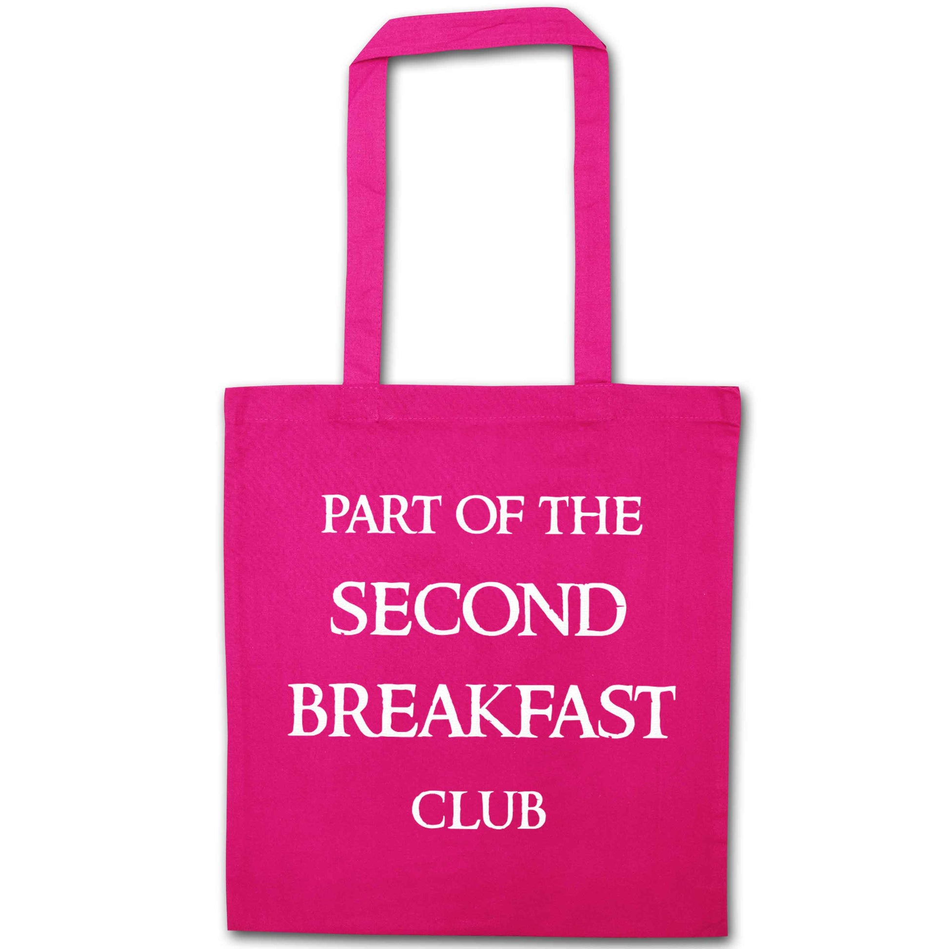 Part of the second breakfast club pink tote bag