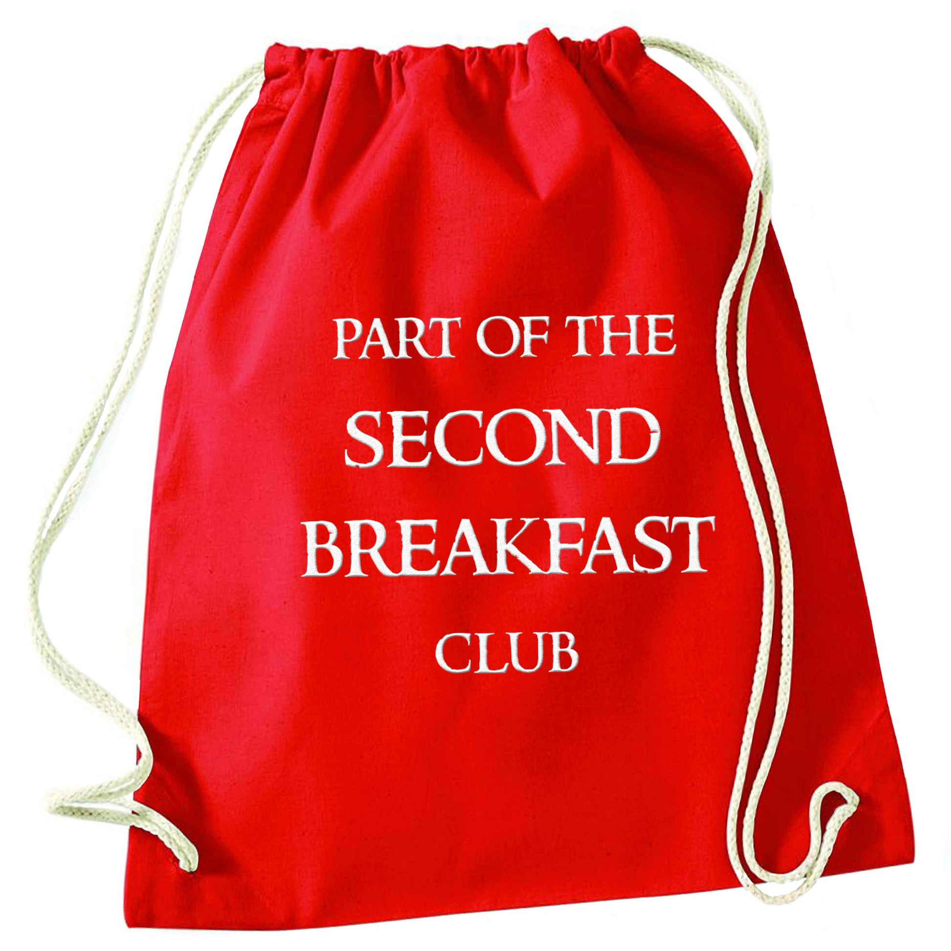 Part of the second breakfast club red drawstring bag 