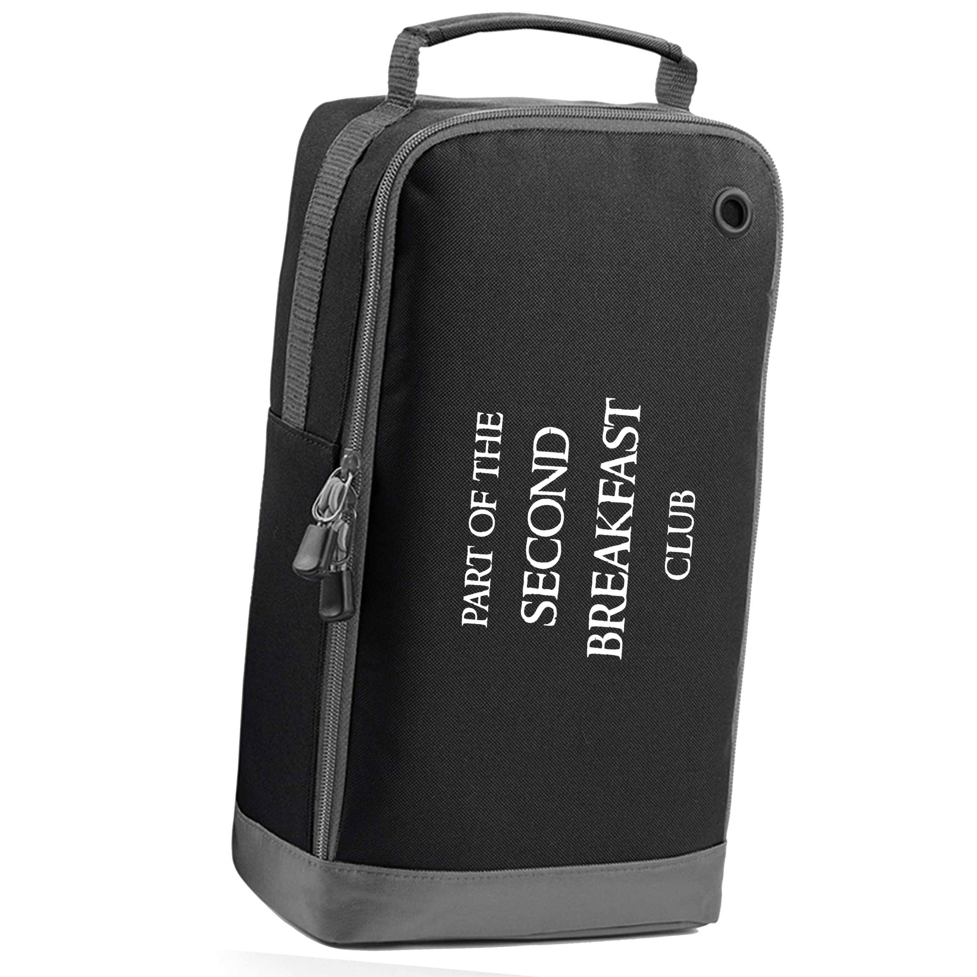 Part of the second breakfast club black sports shoe bag horizontal print