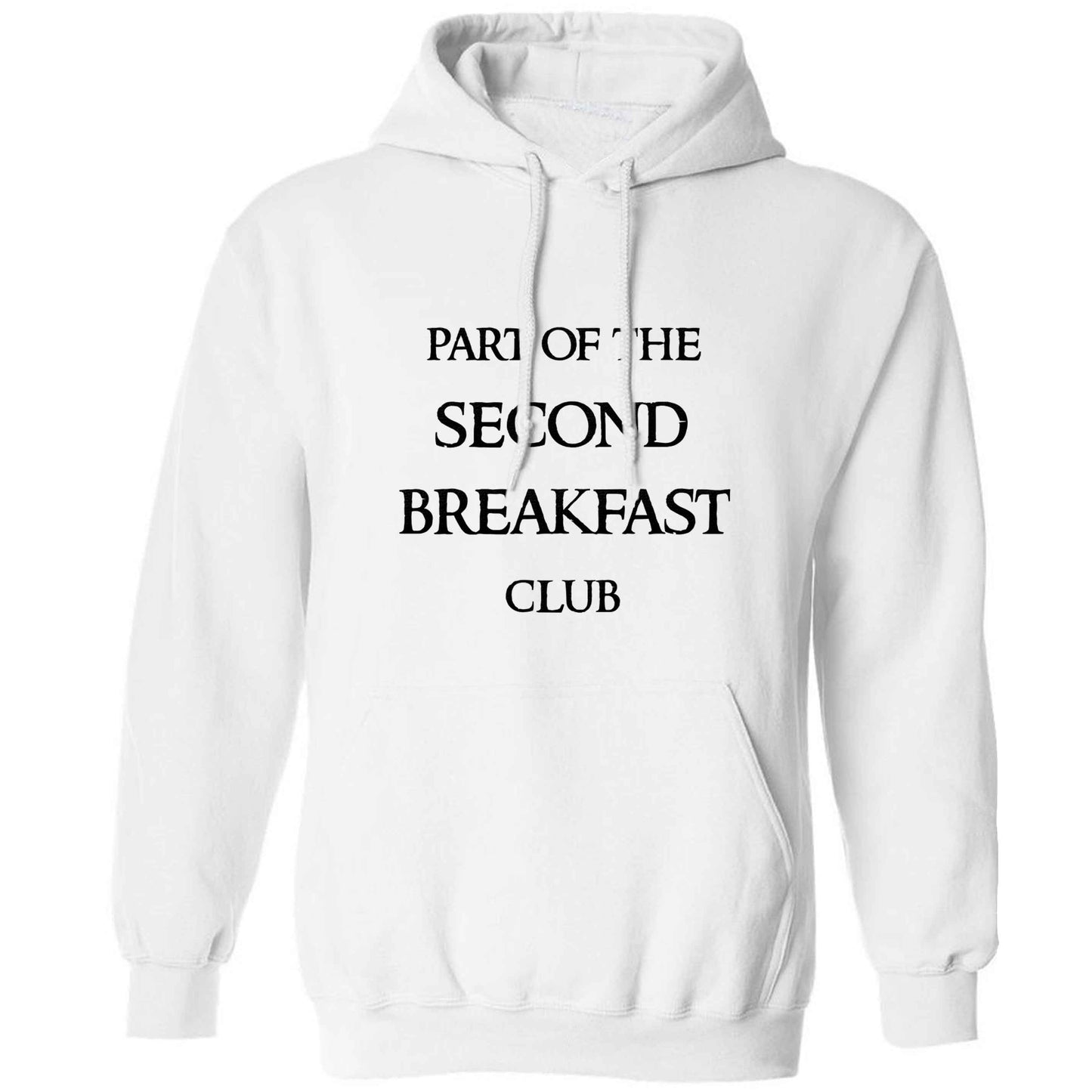 Part of the second breakfast club adults unisex white hoodie 2XL
