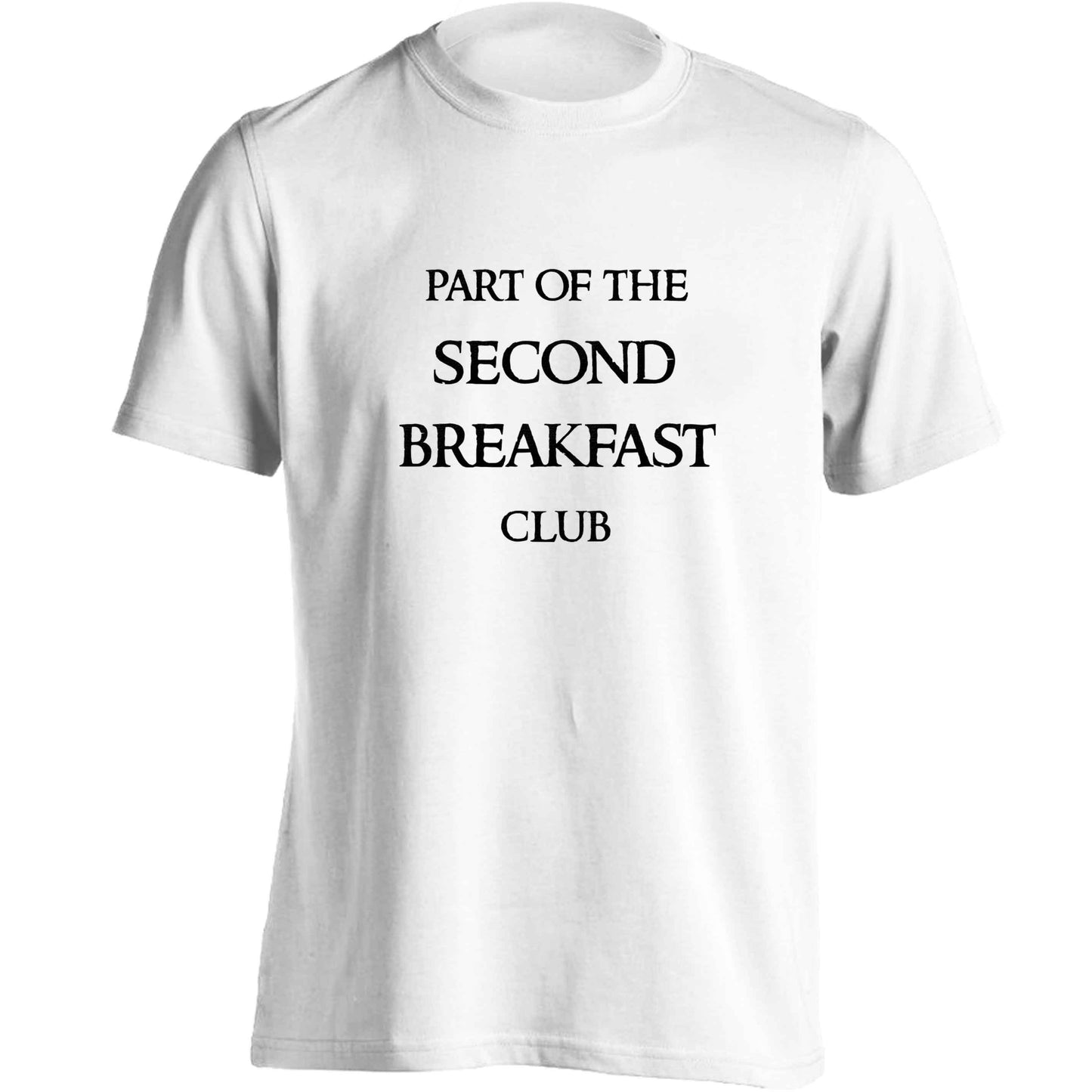 Part of the second breakfast club adults unisex white Tshirt 2XL