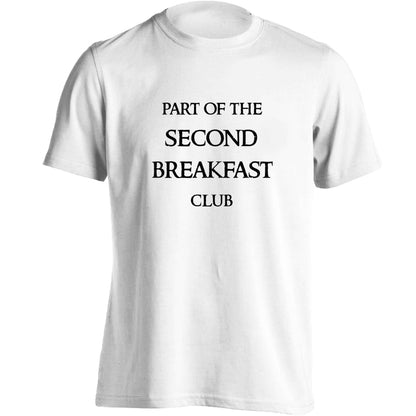 Part of the second breakfast club adults unisex white Tshirt 2XL