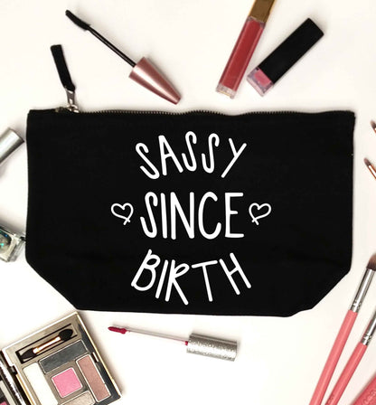 Sassy since birth black makeup bag