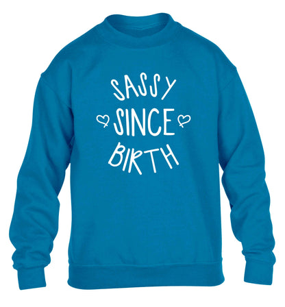 Sassy since birth children's blue sweater 12-13 Years