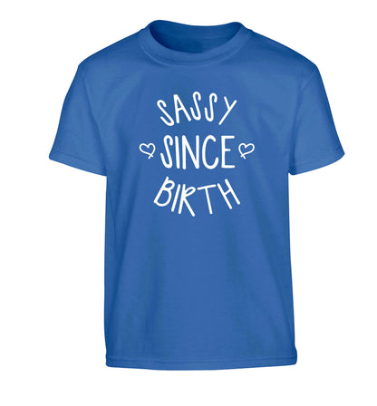 Sassy since birth Children's blue Tshirt 12-13 Years