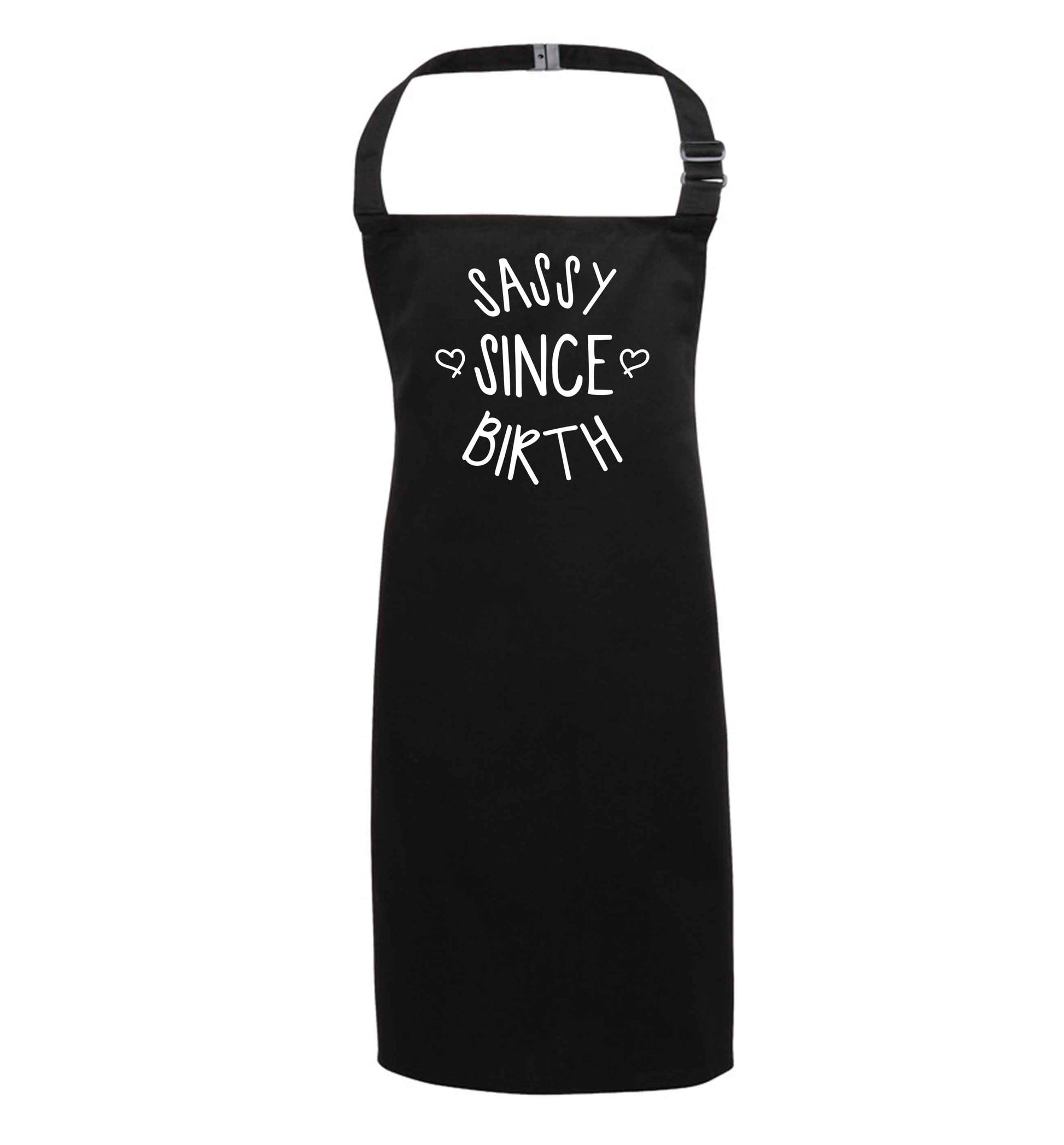 Sassy since birth black apron 7-10 years