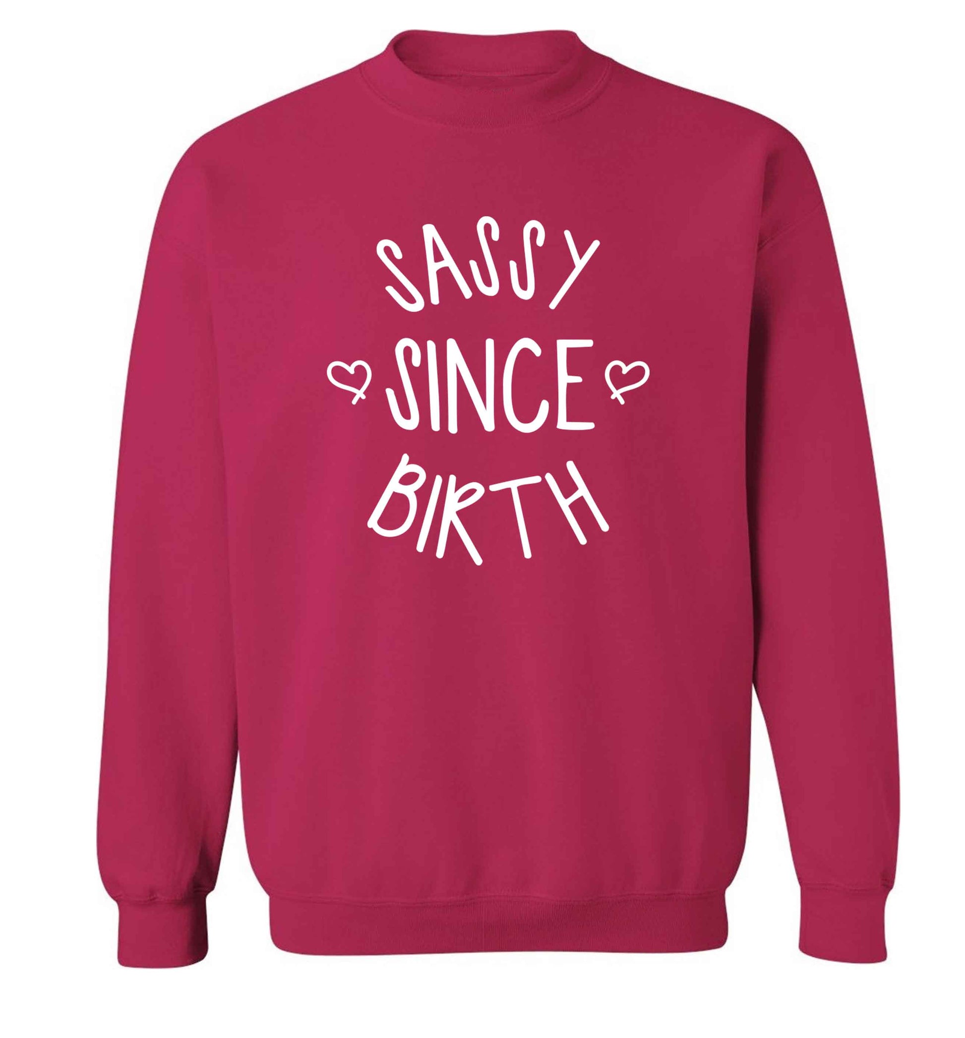 Sassy since birth adult's unisex pink sweater 2XL