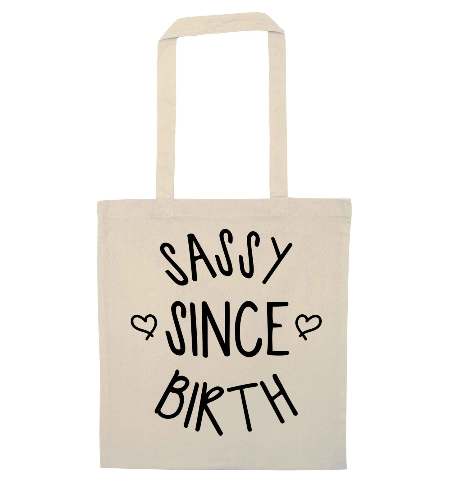 Sassy since birth natural tote bag