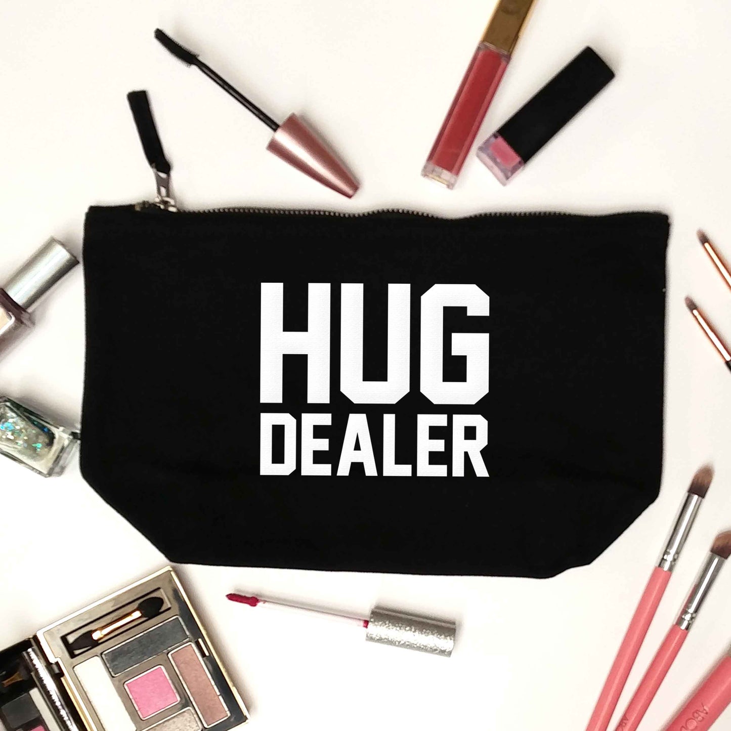 Hug dealer black makeup bag